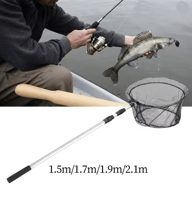 Telescopic Fishing Net Aluminum Alloy Folding Landing Net With Rubber Handle g