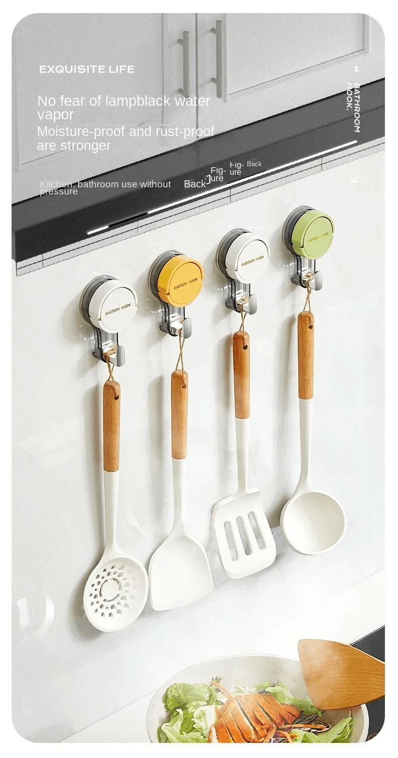 Strong Suction Hooks No Drill Vacuum Adhesive Wall Hooks For Bathroom And Kitchen yellow