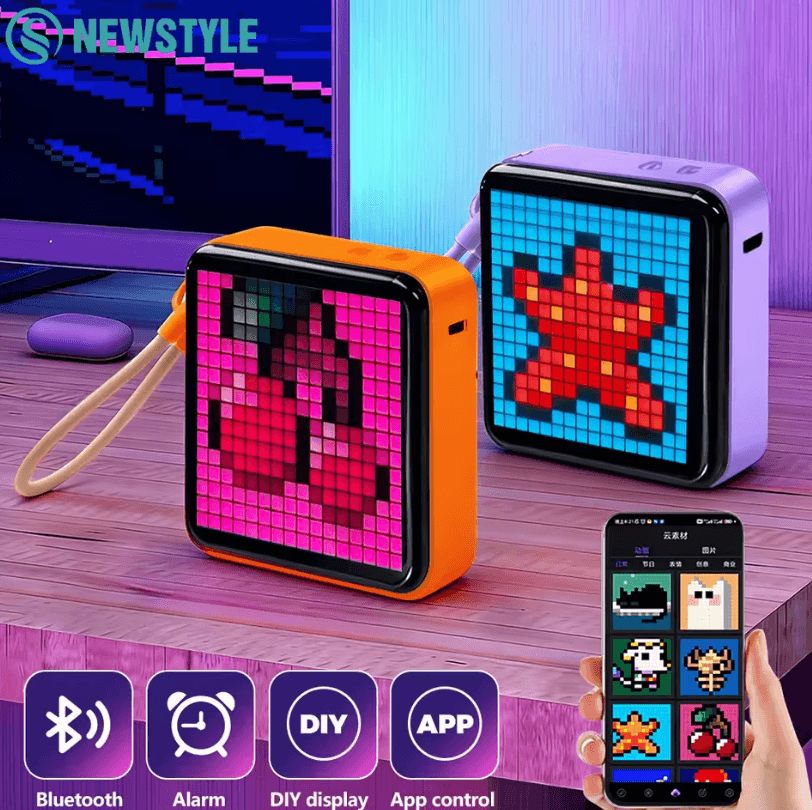 LED Pixel Display Night Light DIY Matrix Panel With Digital Clock & Fun Text 64x64