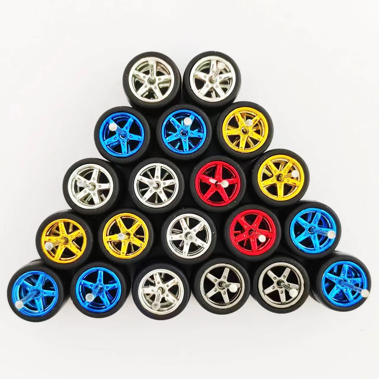 1 64 Model Car Wheels And Removable Rubber Tires Set For Hot Wheels And Matchbox Customs (11.2mm, 10 Sets) mix M
