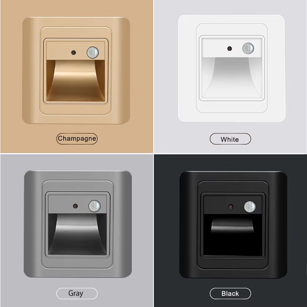 Intelligent Motion Sensor LED Stair Night Light For Safe Indoor Navigation gray 2w warm White (2700 3500k)