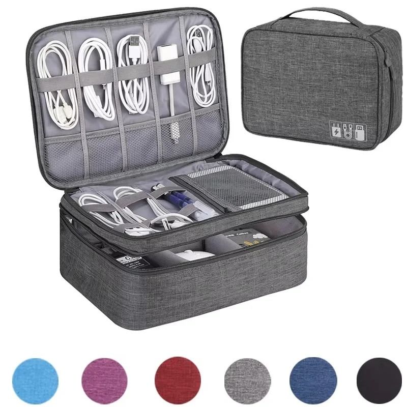 Portable Waterproof Travel Digital Accessory Organizer purple
