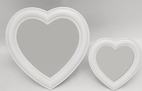Cute Heart Shaped Cosmetic Mirror, Elegant Wall Decor For Girls, Gift For Women, Bedroom Living Room Mirror white