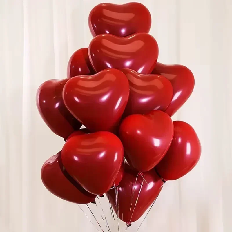 Valentines Day Balloon, Red Heart Balloons For Wedding And Party Decorations d71 red Heart 10pcs