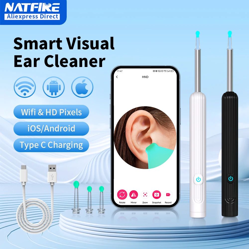 Smart Visual Ear Cleaner With Camera white