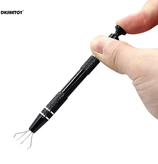 4 Claw Jewelry Grabber Tool Precision 4 Prong Aluminum Alloy Pickup For IC Chips And Small Parts black