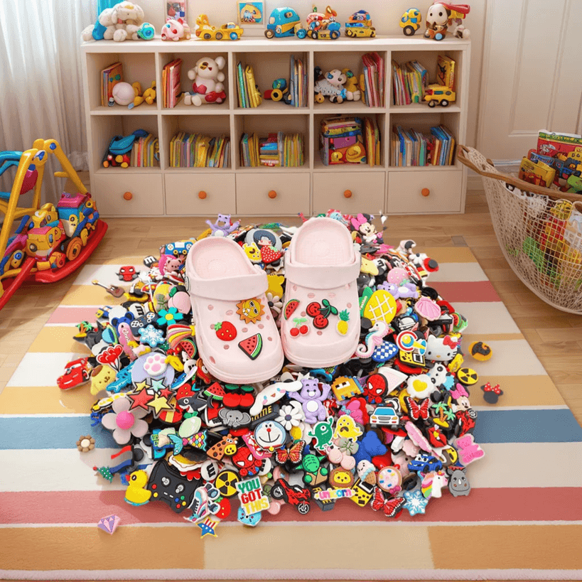 Random Mixed Shoe Charms Set PVC DIY Decorations For Sandals random 100pcs