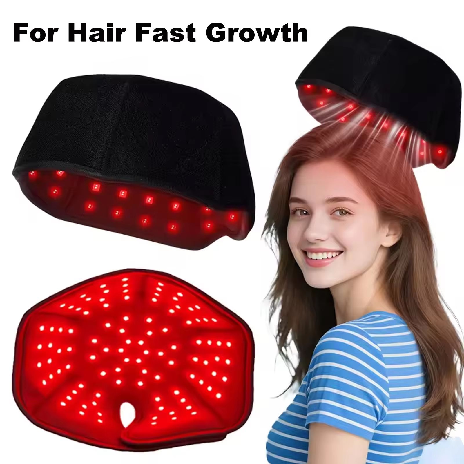 Dual Wavelength Red Light Hair Growth Cap With 660nm & 850nm Infrared Therapy with Box