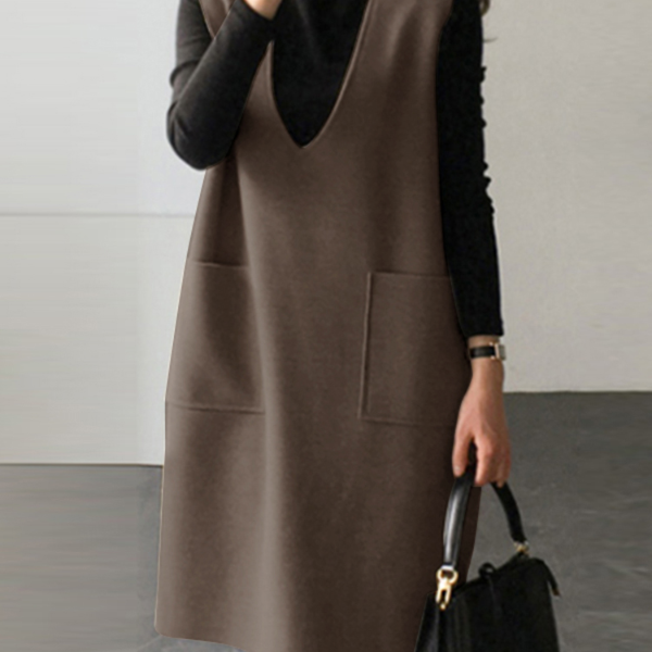 Loose Sleeveless Apron Dress Vintage Women Corduroy Casual Holiday Oversize gray xl