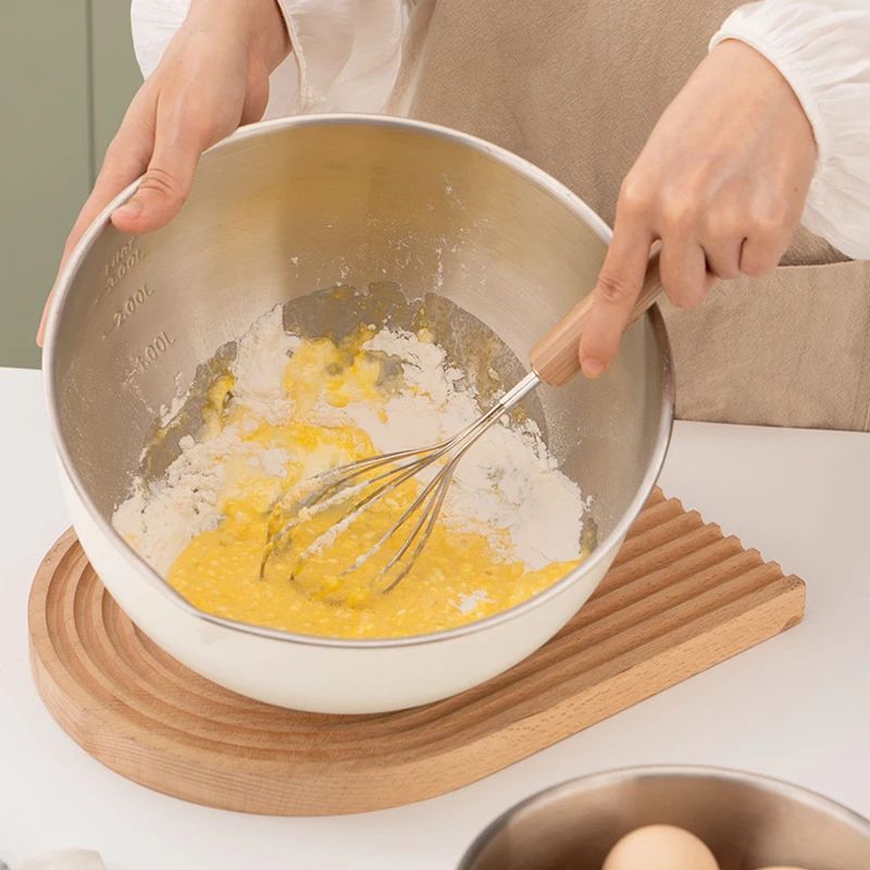 304 Stainless Steel Mixing Bowls Set With Non Slip Base (1.5L 2.5L 4.5L) For Baking, Salad, And Meal Prep stainless 2.5l