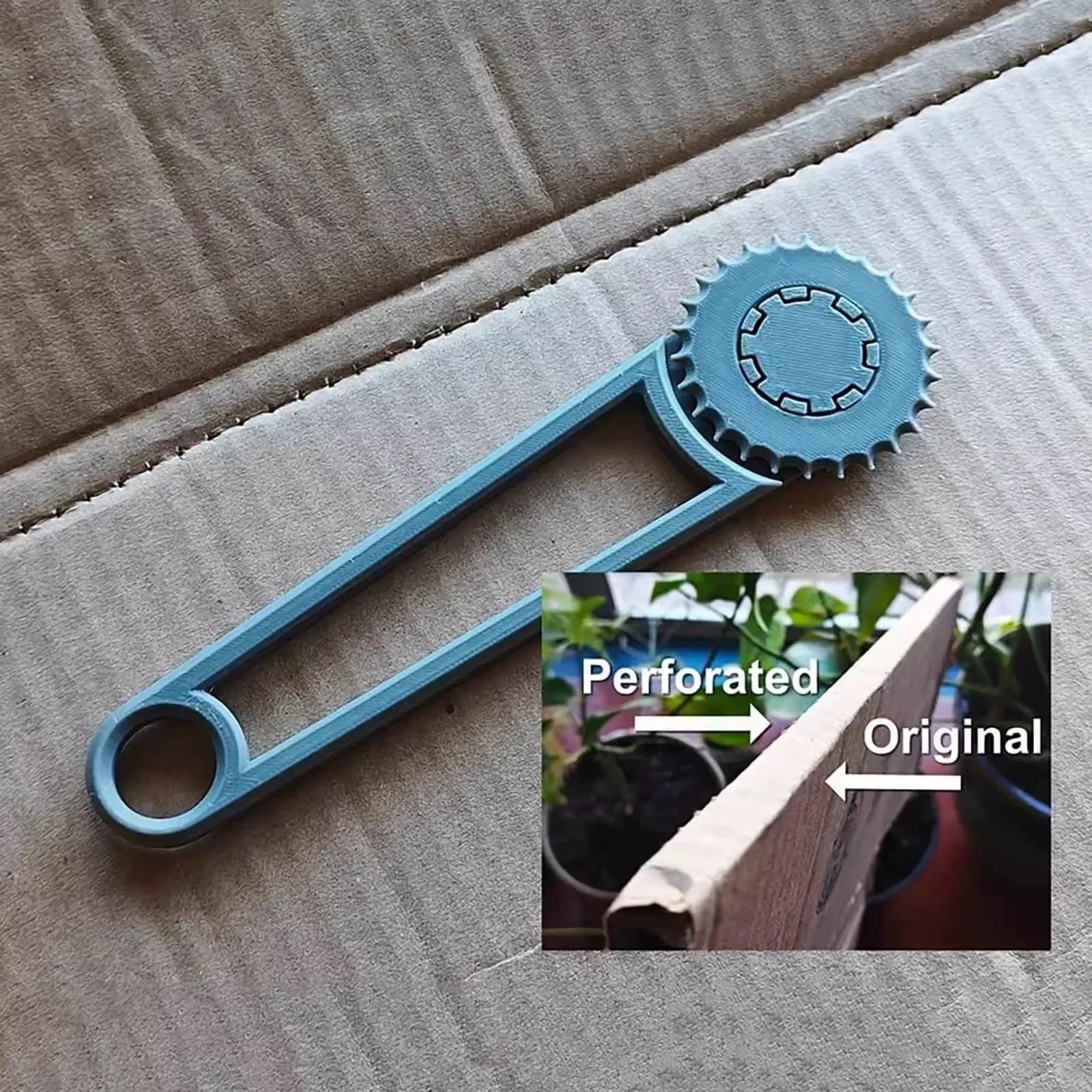 Heavy Duty Cardboard Box Punch Tool Paper Hole Puncher For DIY Crafts & Packaging blue