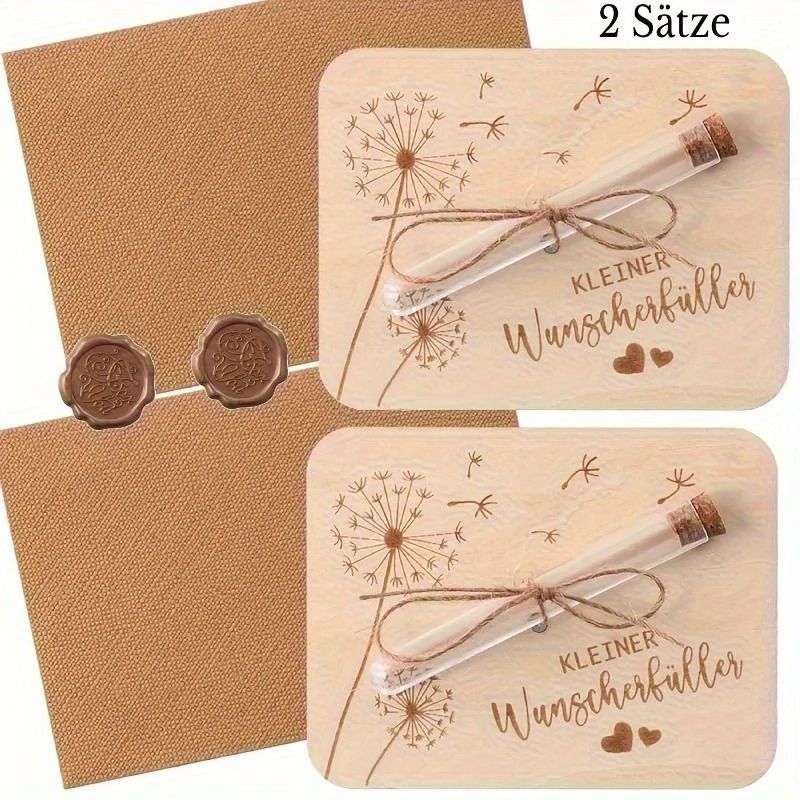 1 2 Set German Wishing Money Gift Packaging Fun Wooden Envelope For Christmas Birthday Wedding And Travel 2 Sets