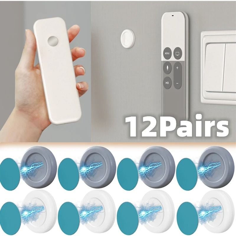 Magnetic Wall Mount Remote Control Invisible Holder And Strong Organizer Hooks 2 Pairs White