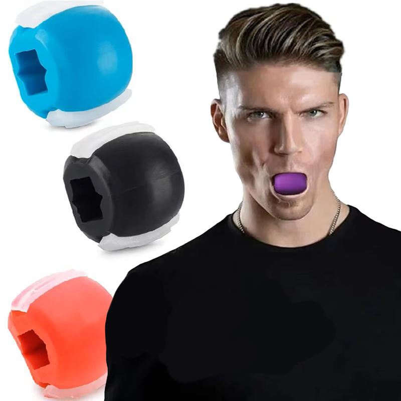 Jawline Simulator, Silica Gel Face Fitness Ball, Reduce Double Chin With Gym Fitness Training purple