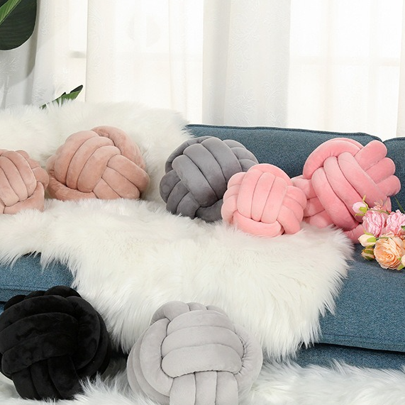 Luxury Glossy Accent Pillow With Tassel Details, Braided Cord Knot Ball Cushion For Sofa, Bohemian Style Throw Pillow dark Green