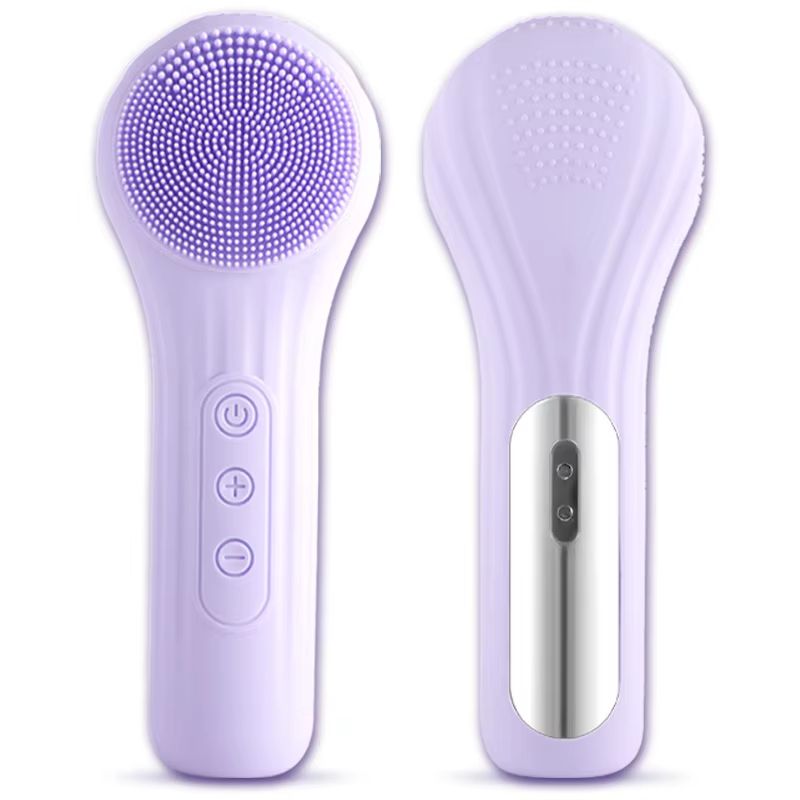 Rechargeable Sonic Waterproof Facial Cleansing Brush For Deep Clean Skin black