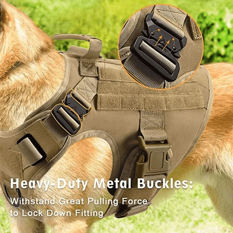 Tactical Dog Harness With Leash Heavy Duty Military Style Training Vest For Large Dogs m green Harness Leash