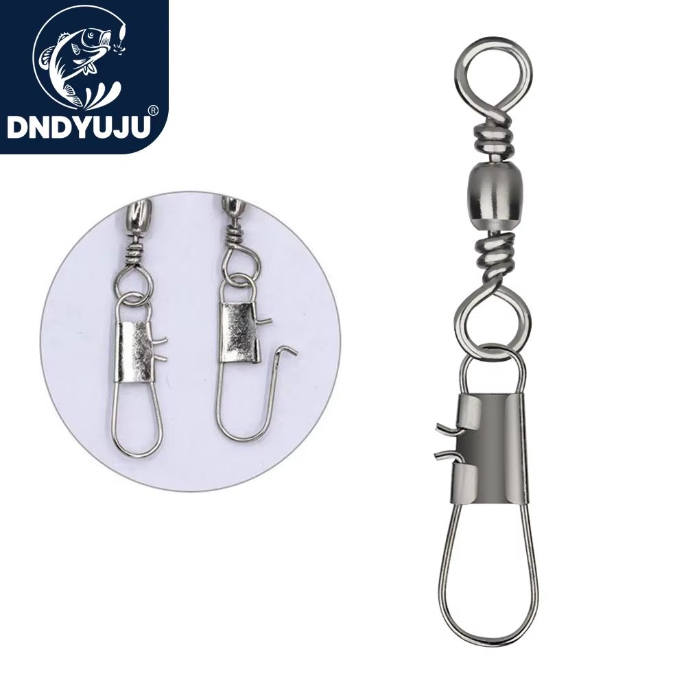 Carbon Steel Pike Fishing Barrel Bearing Rolling Swivel And Pin Connector Set (20100pcs) size 1l0 50pcs