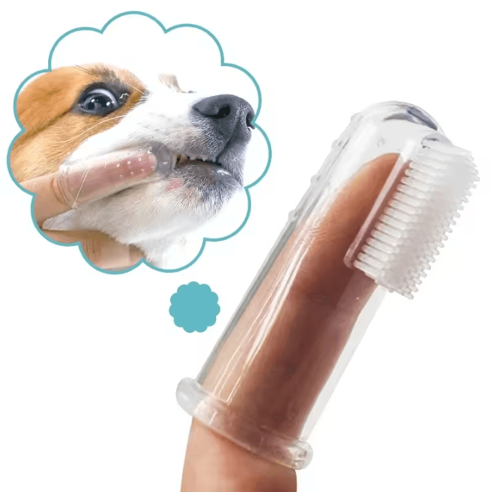 Super Soft Pet Finger Toothbrush Silicone Pet Teeth Brush For Dogs And Cats With Bad Breath Dog Brush And Tartar Care white Box And Brush