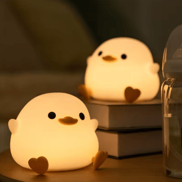 Cute Duck Night Light USB Rechargeable Cartoon Silicone Kids Lamp version B