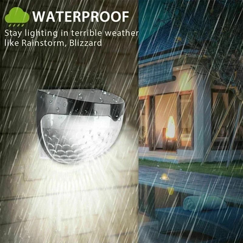 Solar Deck Light Outdoor Peel And Stick Deck Railing Lights black Shell colorful