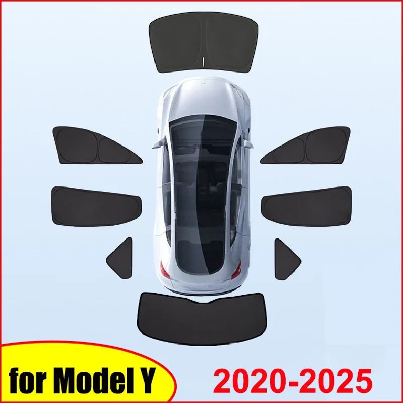 Tesla Model Y Sun Shade Windshield And Window Privacy Cover oldmy Front 2 Pcs