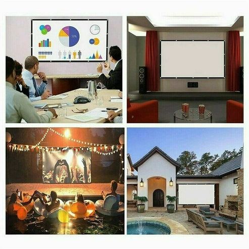 Portable Foldable Projector Screen, Outdoor Home Cinema Theater, 3D Movie Viewing Screen For Office & Home Use 84 In