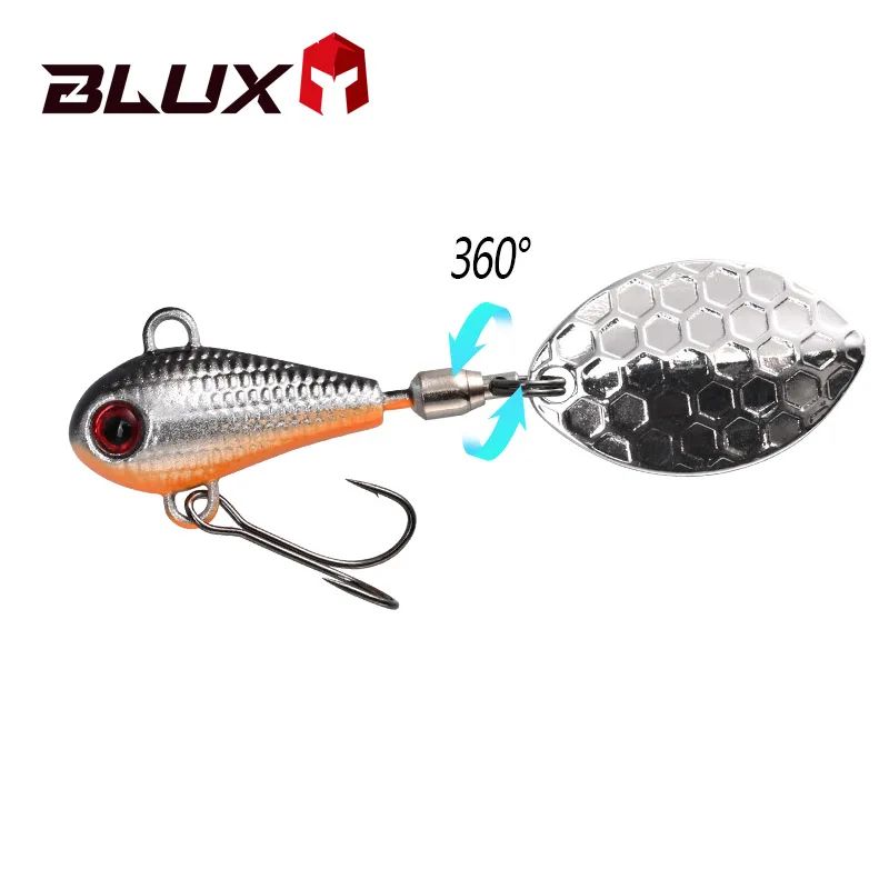 BLUX Spintail Jig Tail Spinner Lure, Long Cast Metal Vibe With Copper Blade (4.5g 7g 11g) g 4.5g