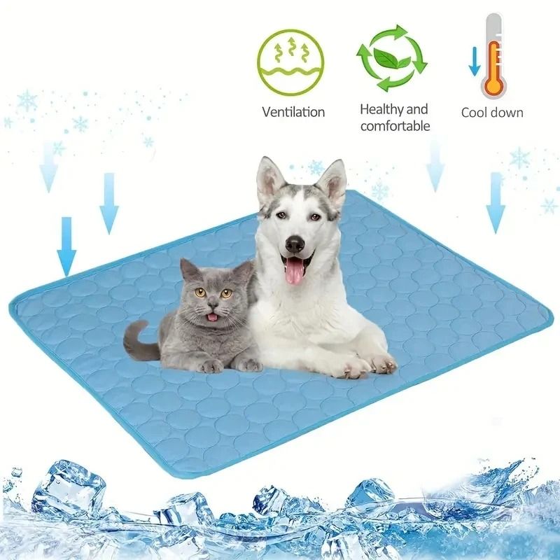 Summer Cooling Pet Mat And Ice Pad Blanket light Blue 2xl