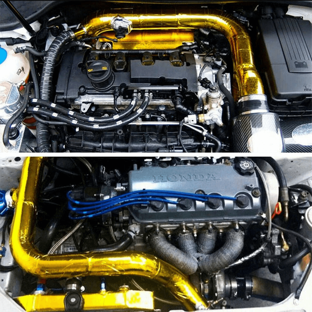 Self Adhesive Gold Intake Heat Reflective Tape Wrap, High Temperature Resistant, Moisture Proof, Anti Fog & Fireproof Self Adhesive Gold Intake Heat Reflective Tape Wrap, High Temperature Resistant, Moisture Proof, Anti Fog & Fireproof