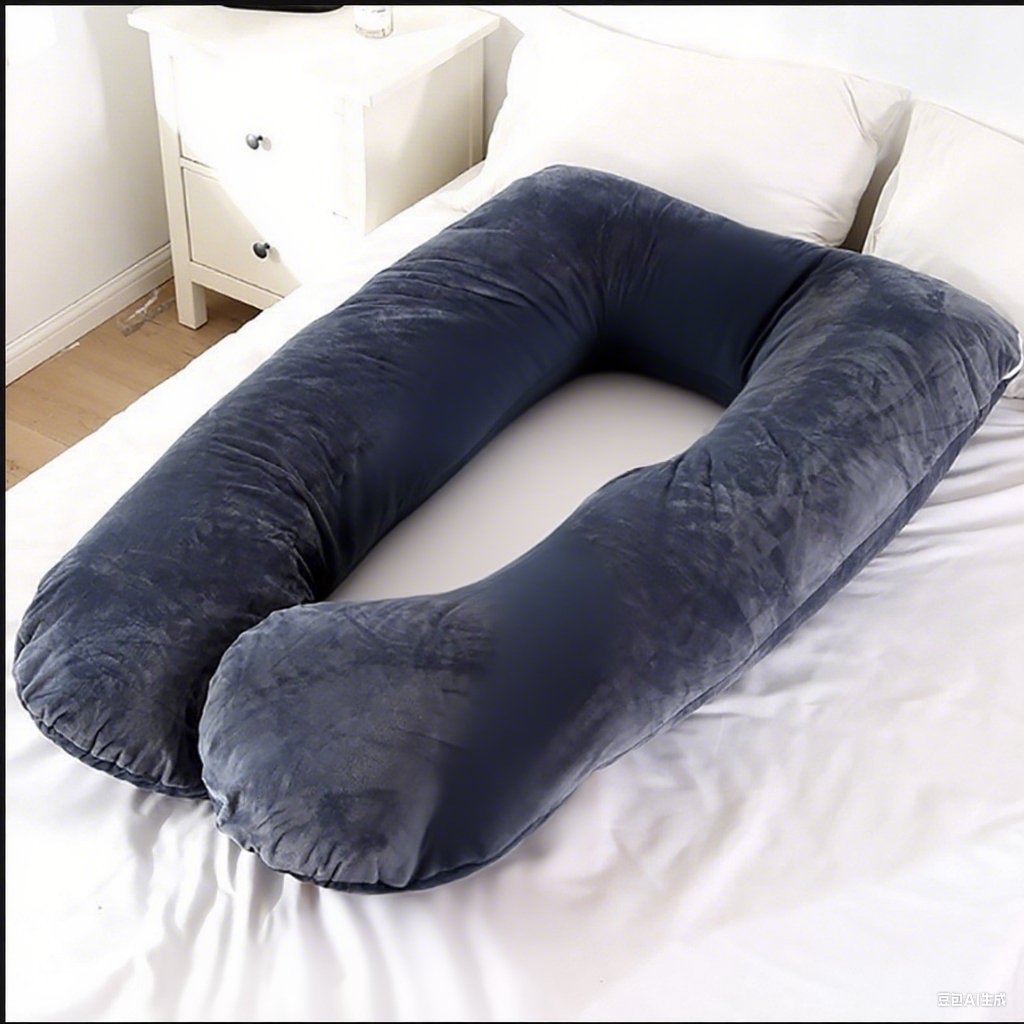 Soft Velvet Maternity Pillow, Less Irritating, Comfort For Expecting Mothers gray