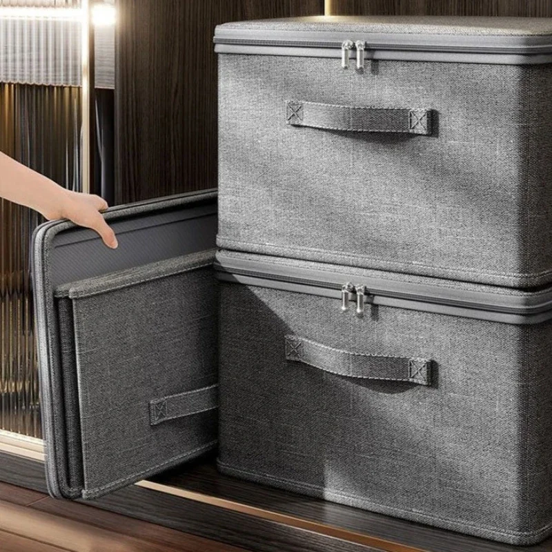 Portable Fabric Organizer Collapsible Foldable Storage Box With Wheels For Home Clothes Storage Organization large