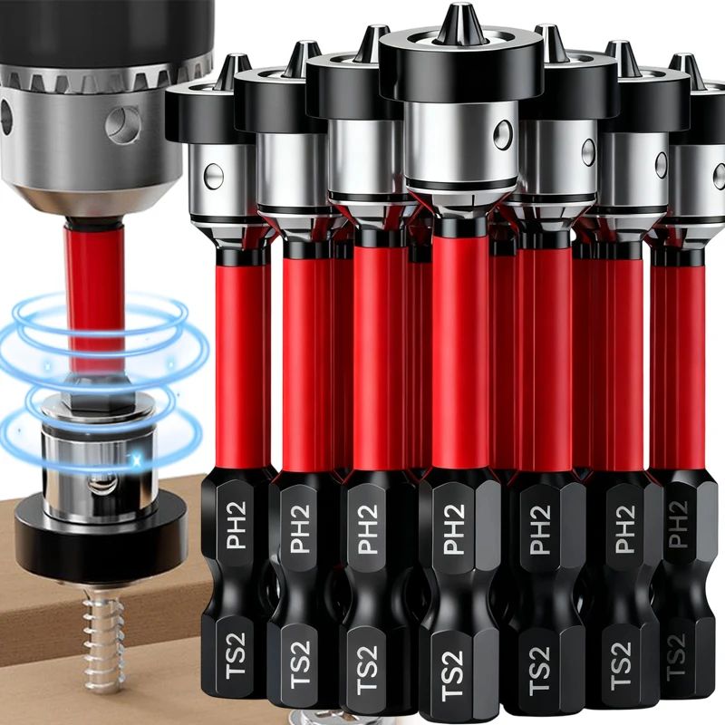 Magnetic Positioning Drywall Screwdriver Bit | S2 Steel Locator Bit For Plasterboard Gypsum Board Screws & Fast Drilling 1 Pc