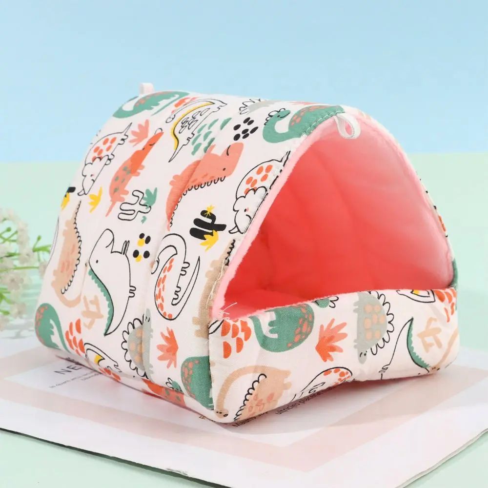 Warm Plush Small Animal Sleeping Bed | Cozy Winter Guinea Pig Nest & Hamster House | Rabbit Squirrel Snuggle Mat type 2 l