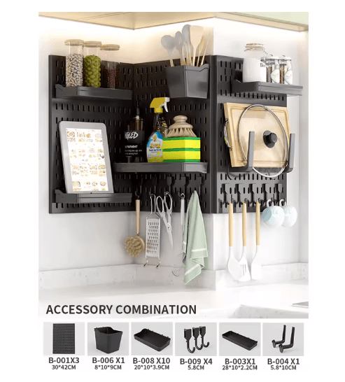 Multi Functional Entryway Storage Rack Doorway Organizer With Hooks And Partition Boards w Tissue Partition M