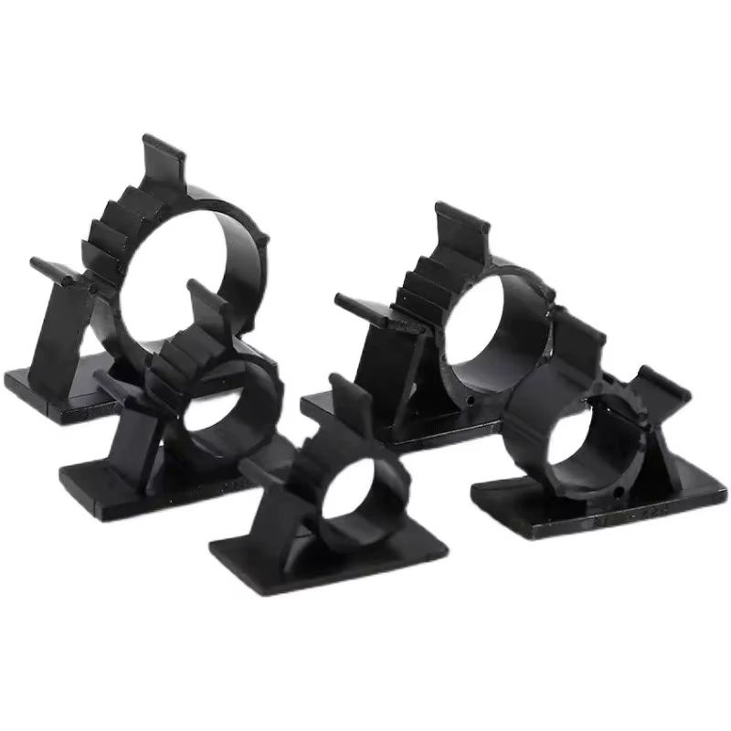 10PCS Adjustable Self Adhesive Cable Organizer Clips And Wire Tie Mounts 22 25mm Black