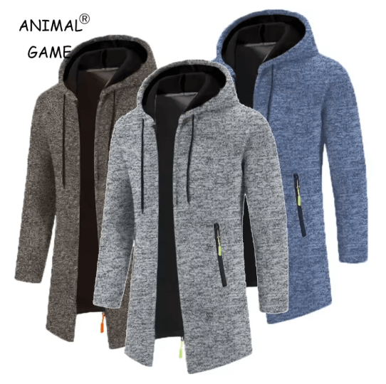 Mens Oversized Hooded Zip Up Sweatshirt Long Sleeve Solid Color Streetwear Hoodie Jacket For Autumn light Gray l