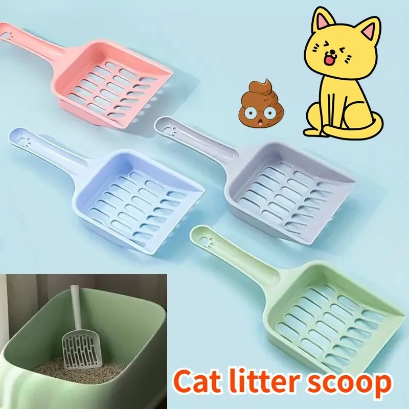 Fine Mesh Cat Litter Scoop With Durable Plastic Handle Fast Easy Cleaning, Pet Waste Shovel For Cats & Dogs purple