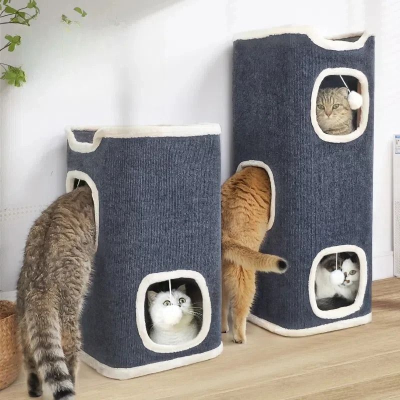 Multi Tiered Luxury Cat Villa And Winter Pet Cave 2 tiers