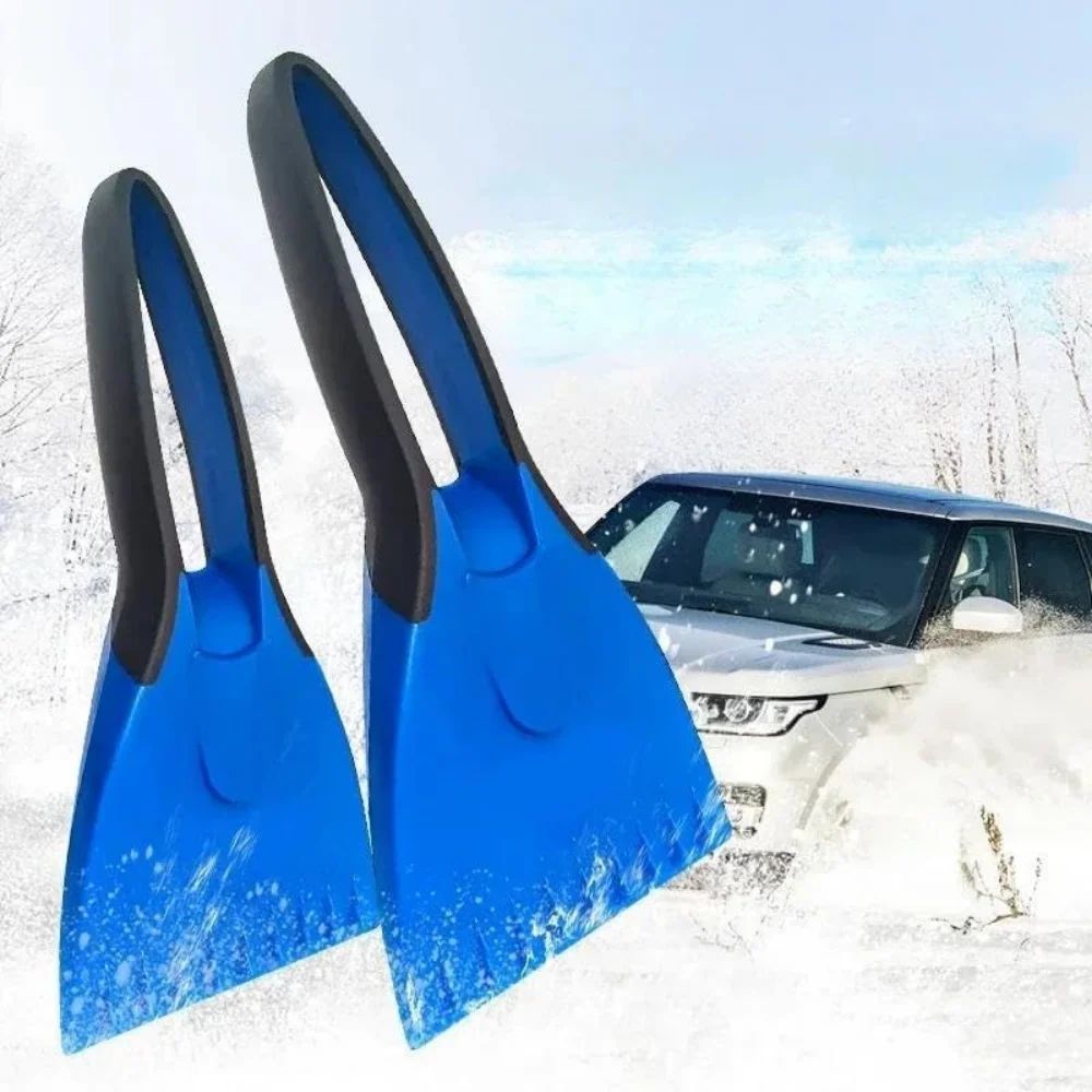 Soft Grip Silicone Windshield Ice Scraper & Snow Shovel For Winter Car Cleaning blue