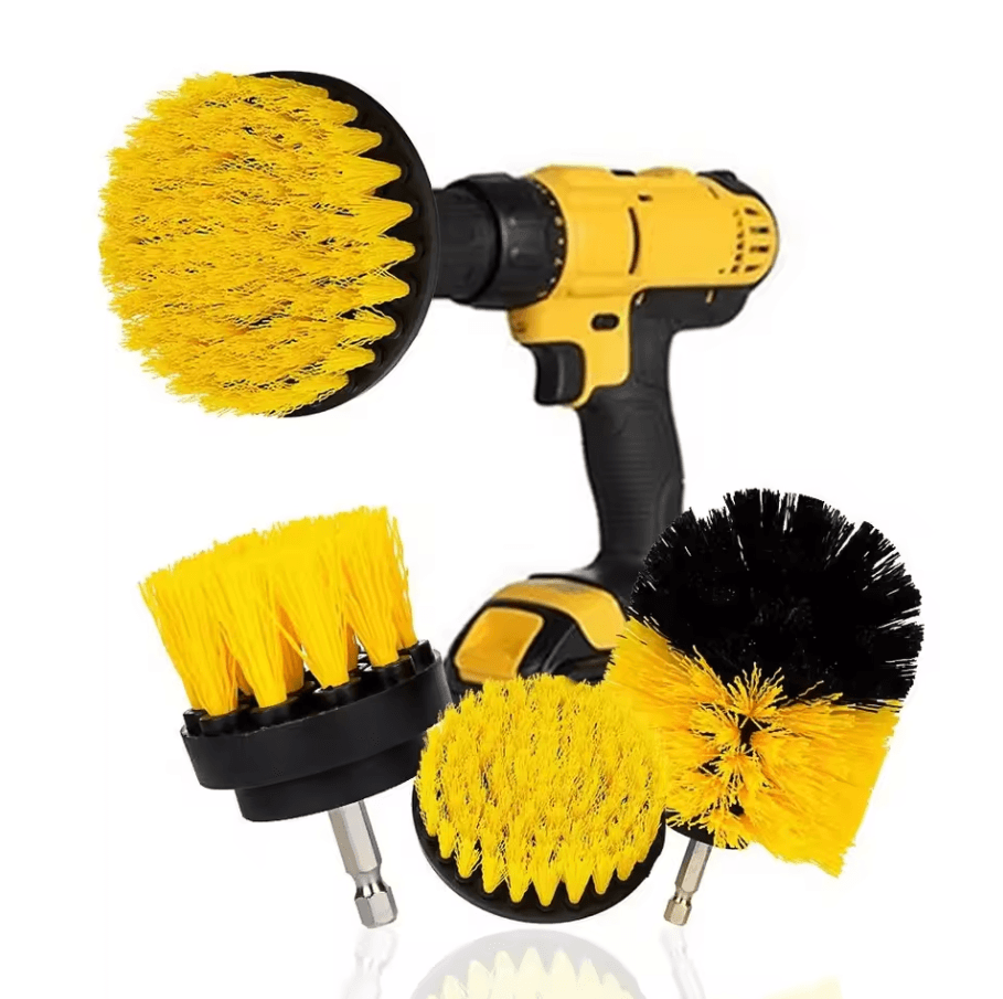 3 Piece Electric Drill Scrubber Brush Kit | Power Brush Heads For Carpet, Glass & Tires (2in, 3.5in, 4in) 6pcs drill
