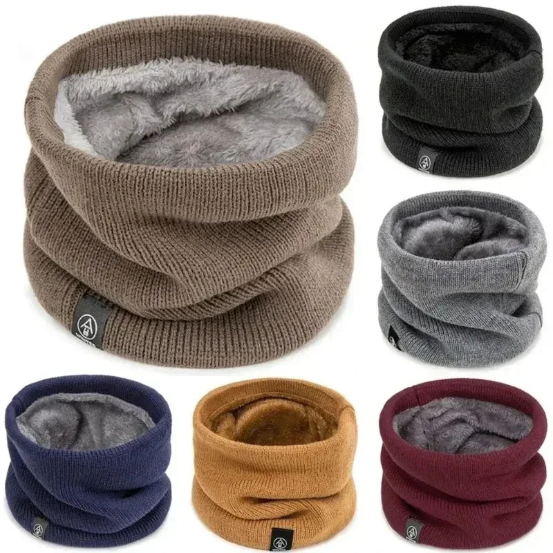 Fashion Knitted Neck Warmer Scarf, Thick Cold proof Face Cover For Winter, Sports Running, Skating, Hiking For Men navy Blue