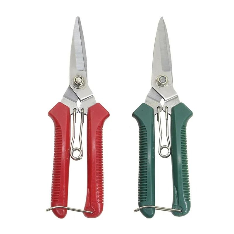 Stainless Steel Pruning Shears Straight Blade Garden Scissors red