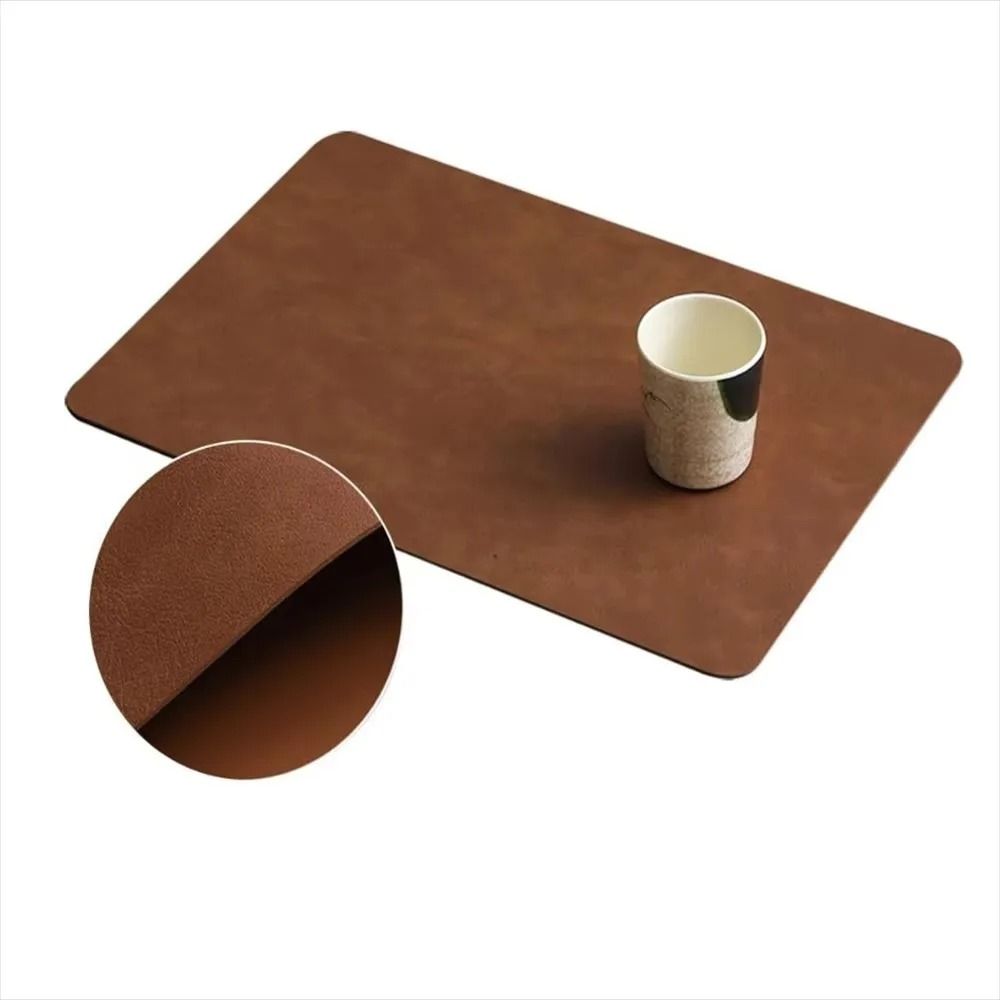 Professional Reversible PU Leather Waterproof Placemat And Heat Insulated Table Protector coffee