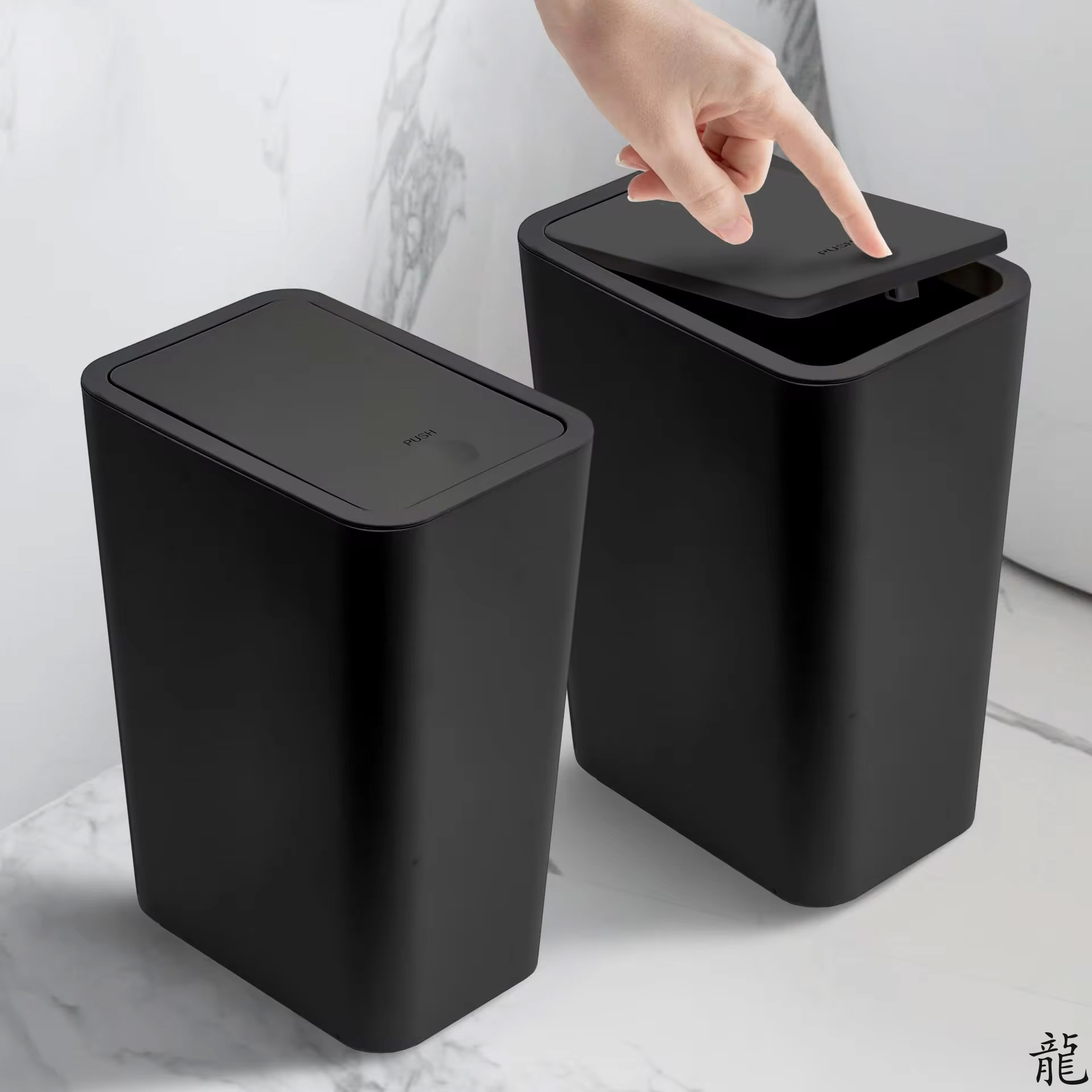 Bathroom Trash Can Garbage Can With Press Top Lid For Toilet Bedroom Living Room Plastic Wastebasket With Pop up Lid Bathroom Trash Can Garbage Can With Press Top Lid For Toilet Bedroom Living Room Plastic Wastebasket With Pop up Lid