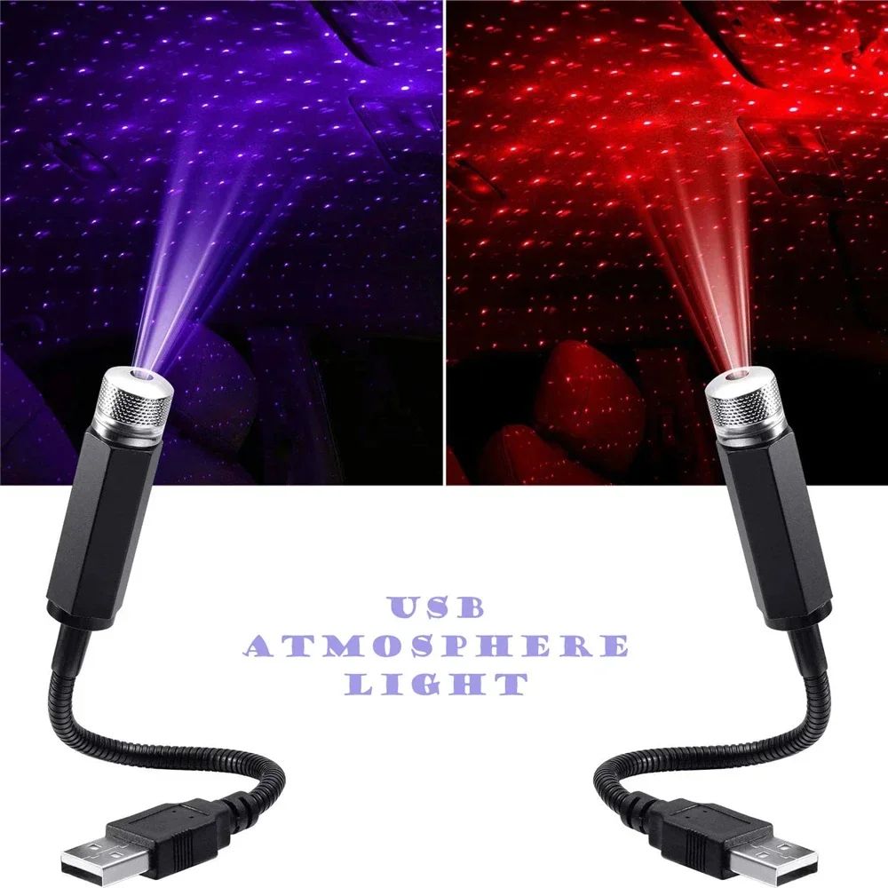 USB Starry Sky Car LED Ambient Light red