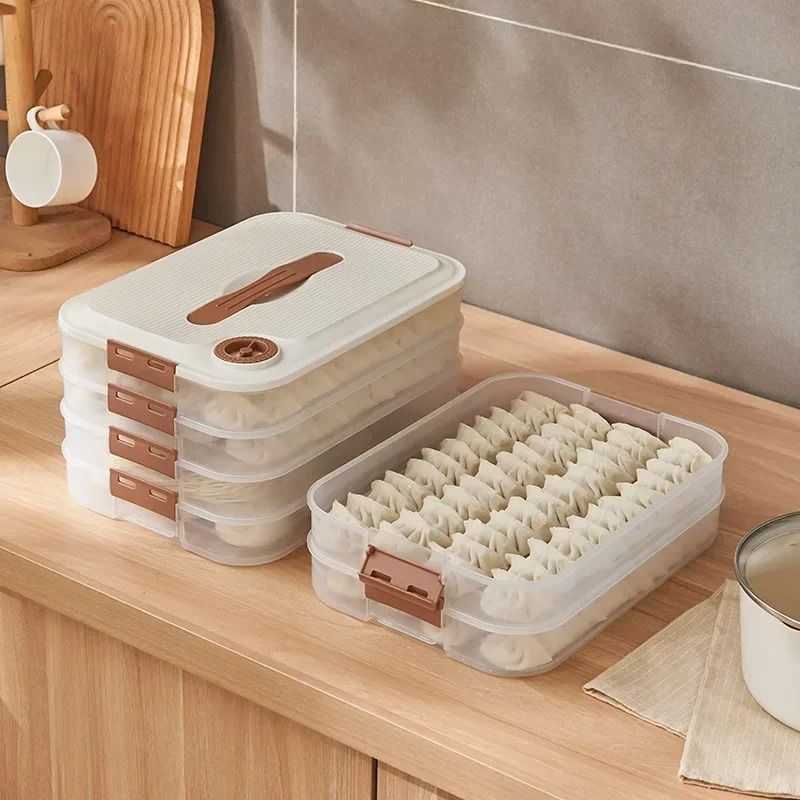 Stackable Refrigerator Storage Box Transparent Dumpling Preservation & Quick Freezing Container single layer