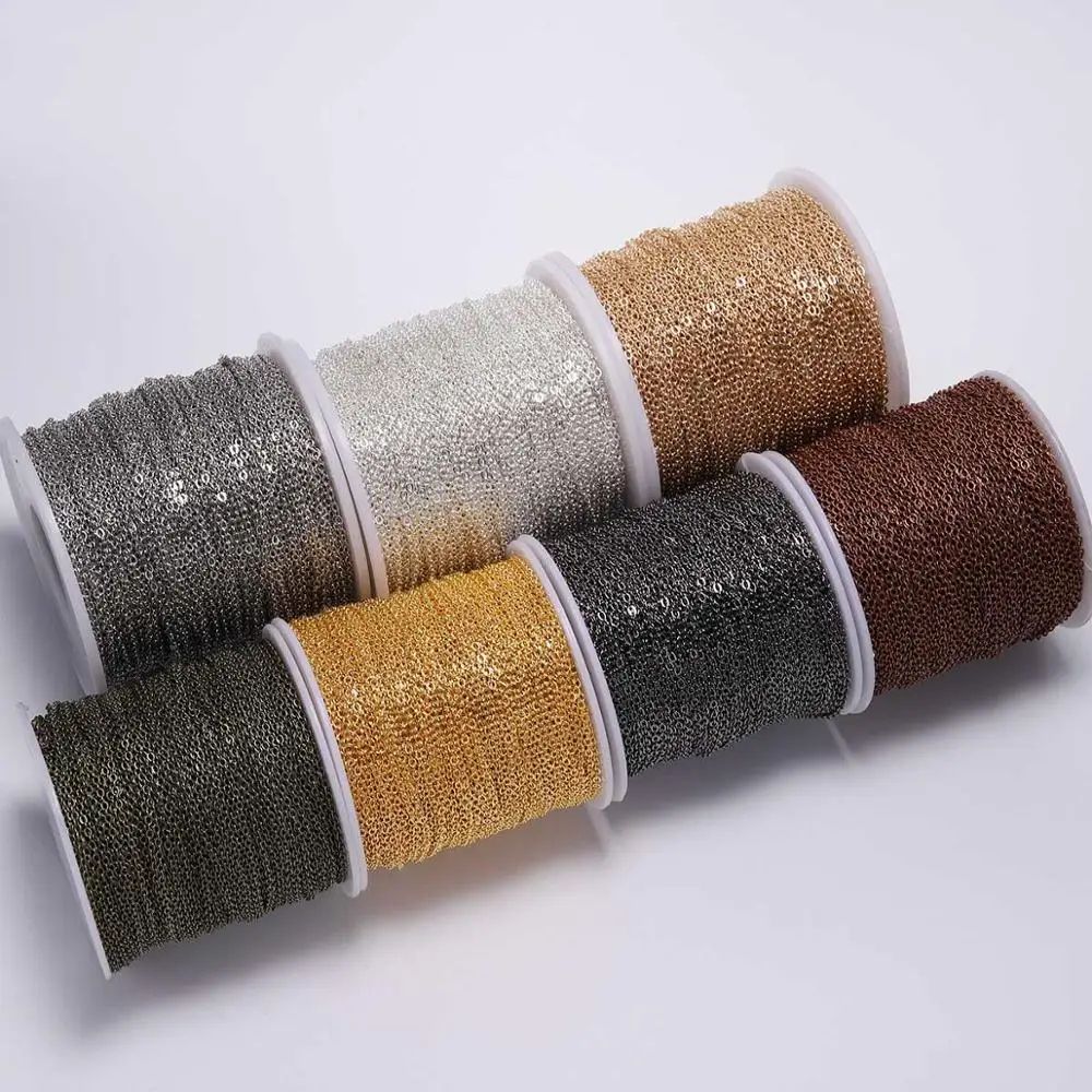 Gold Plated Necklace Chain 5m Roll For Jewelry Making DIY Crafts kc Gold 2.5mm X 5m