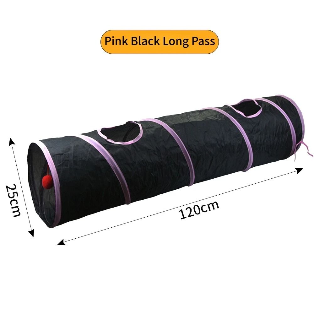 Foldable Cat Play Tunnel Breathable Indoor Cat Toy Tube rainbow J Tunnels