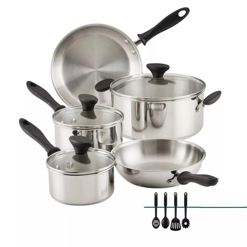 Durable Reliance Stainless Steel Cookware Set, Induction Friendly, Dishwasher Safe With Stay Cool Handles Durable Reliance Stainless Steel Cookware Set, Induction Friendly, Dishwasher Safe With Stay Cool Handles